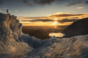 glacier sunset